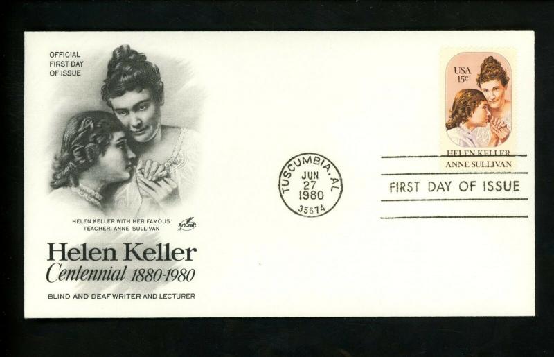 U.S.A. Sc#1824 Helen Keller and Anne Sullivan ARTCRAFT FDC