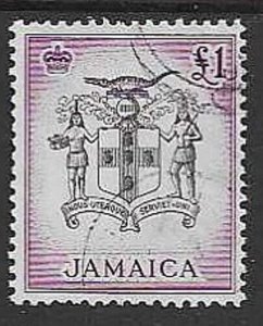 JAMAICA SG174 1956 £1 BLACK & PURPLE USED