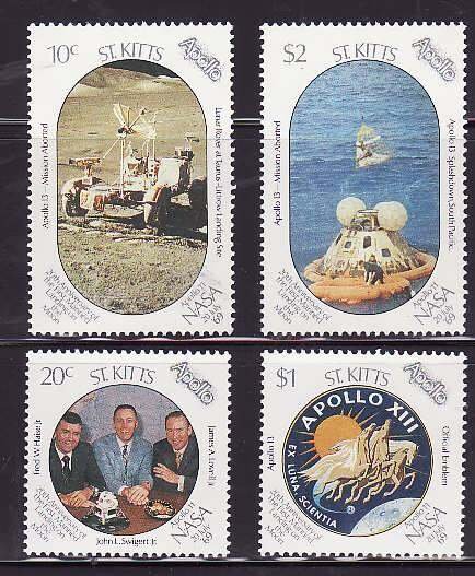 St. Kitts-Sc#248-51- id7-unsed NH set-Space-Moon Landing-1989-