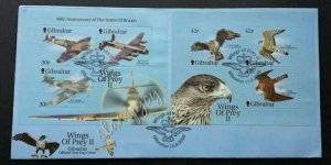 Gibraltar Wings Of Prey 2000 Wildlife Birds Eagle Aircraft Airplane (ms FDC)