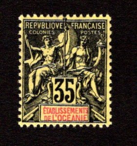 FRENCH POLYNESIA SC# 14  FVF/MOG  1906