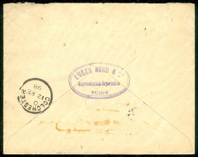 TUNISIA : 1898 cover to England.