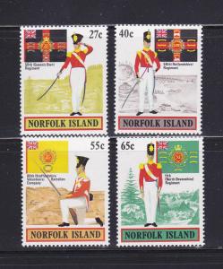 Norfolk Island 302-305 Set MNH Military Uniforms, Flags (B)