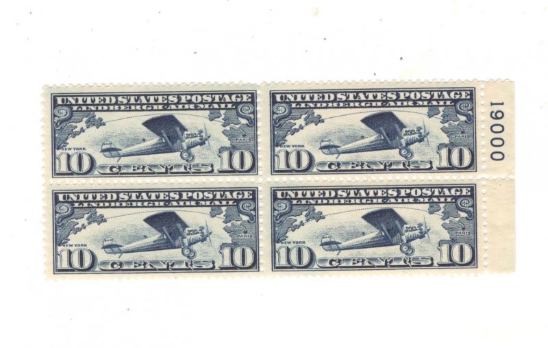US SCOTT# C10 PLATE# BLOCK OF 4 MNH OG