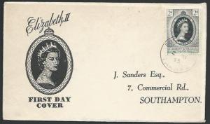 GILBERT & ELLICE IS 1953 Coronation commem FDC, OCEAN IS cds...............11057