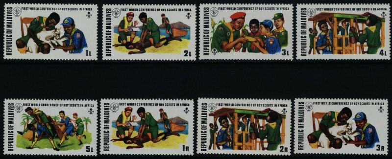 Maldives 427-34 MNH Scouts, World Conference, Animals, Agriculture