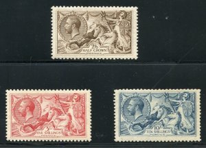 GREAT BRITAIN SCOTT #179/81 BRADBURY WILKINSON 1919 SEAHORSES MINT LT HINGED