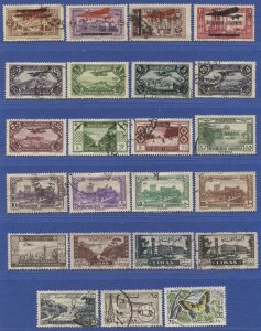 LEBANON 1927-1965  group of 23 Different used Airmail stamps, cv $100+