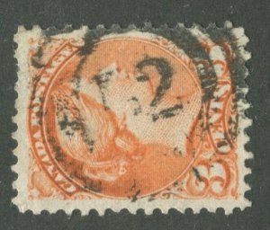 CANADA #37 USED SMALL QUEEN 2-RING NUMERAL CANCEL 52