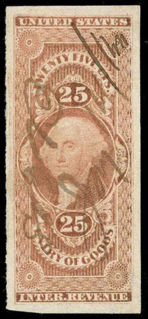 momen: US Stamps #R45a Revenue Manuscript Used XF-SUP