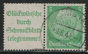 Germany Scott # 418, label A14.2, used, se-tenant, Mi# W88.1