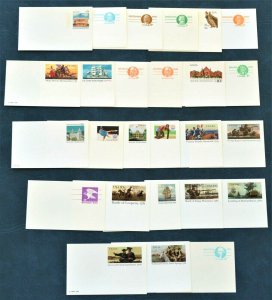 1973-81 US Sc. #UX66-UX91 complete lot of 26 mint postal cards, very good shape