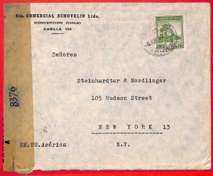 aa3644 - CHILE - POSTAL HISTORY - Censored COVER  to USA 1941