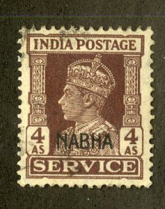 INDIA-NABHA STATE  O47  USED SCV $5.25 BIN $2.25