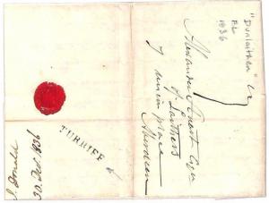BA36 1836 GB Scotland *TURRIFF* Postmark Letter Headed *Dunlaithen* EL Aberdeen