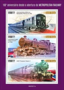 Guinea-Bissau - 2023 Metropolitan Railway Opening - 3 Stamp Sheet - GB230211a