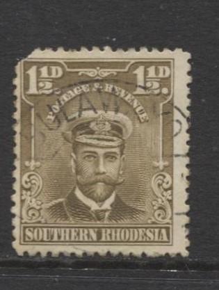 Southern Rhodesia- Scott 3 - KGV - Definitives  -1924 - FU - Single 1.1/2d Stamp