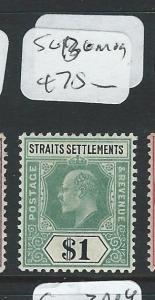 MALAYA STRAITS SETTLEMENTS (PP0710B) $1.00    KE  SG 136    MOG