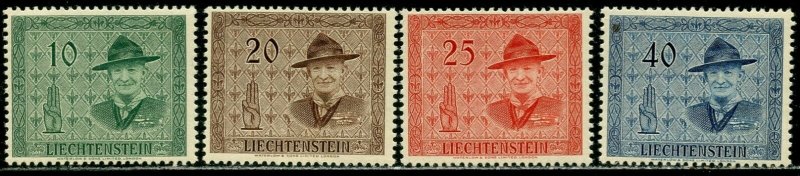 LIECHTENSTEIN Sc#270-273 1953 Int’l Scout Conference Complete Set OG Mint Hinged