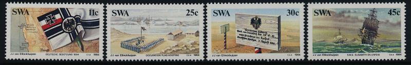 South West Africa 528-31 MNH German Colonization, Flag, Map, Ship