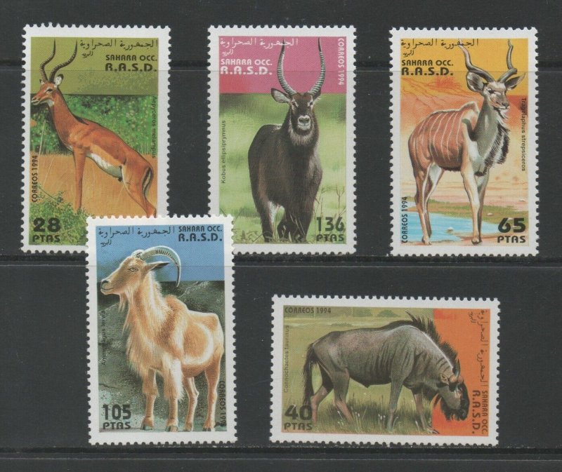 Thematic Stamps Animals - SAHARA 1994 HORNED ANIMALS 5v mint