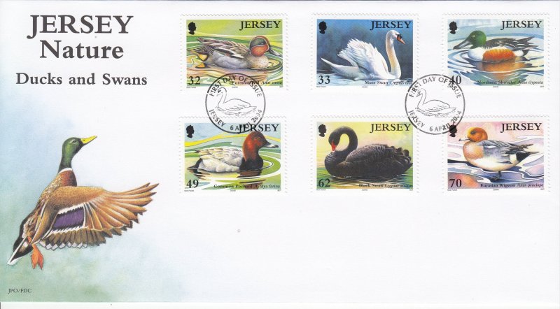 Jersey 2004 Ducks & Swans Set of 6 on FDC