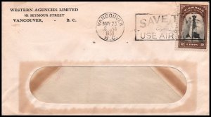 Canada Western Agencies,Vancouver,BC 1939 Cover