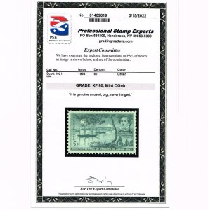 EXCEPTIONAL GENUINE SCOTT #1021 MINT PRISTINE OG NH PSE CERT GRADED XF-90