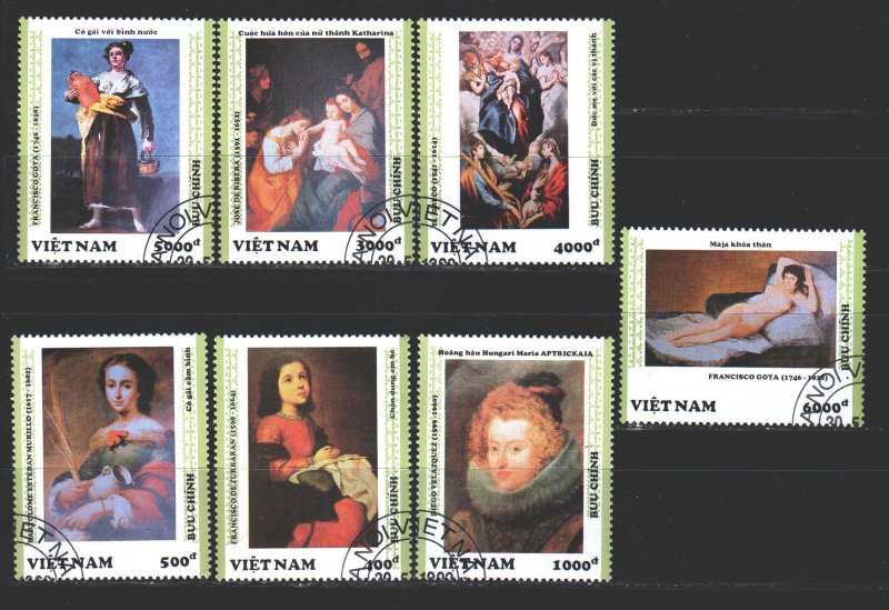 Vietnam. 1992. 2445-51. Painting, paintings. USED.