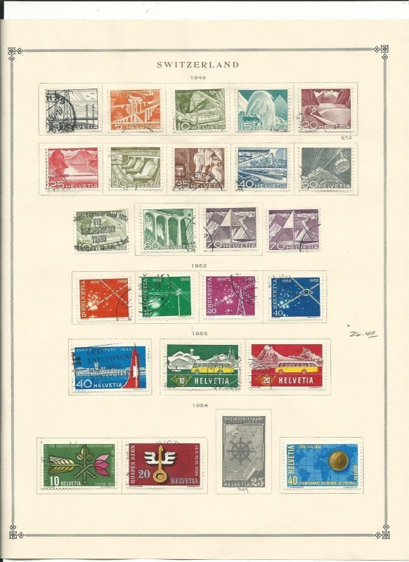 Switzerland Collection 1941 to 1968 on 12 Scott International Pages