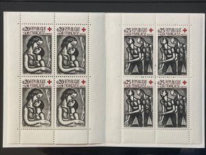 1961 France Red Cross Semi-Postal Stamps Complete Booklet Sc# B356a MNH SCV $30