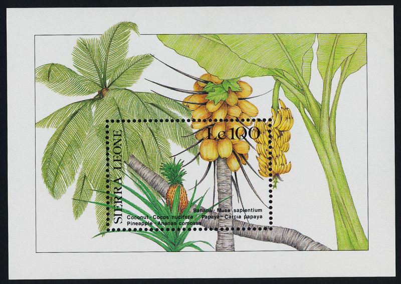 Sierra Leone 922 MNH Fruit, Tree, Bannana, Papaya, Coconut, Pinapple