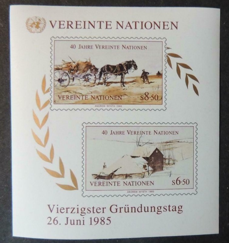 United Nations Vienna 1985 UN farming agriculture horses mnh