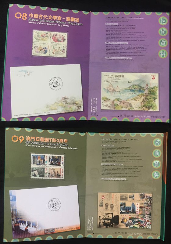 MACAU - 2018 ANNUAL ALBUM - YEAR OF DOG - COMPLETE MINT NH