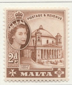 1956 British Dominion MALTA 2d MH* Stamp A28P47F30375-