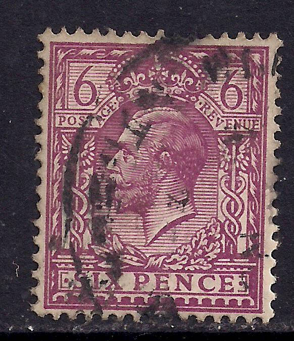 GB 1912 - 24 KGV 6d Purple used stamp WMK 100 ( H699 )