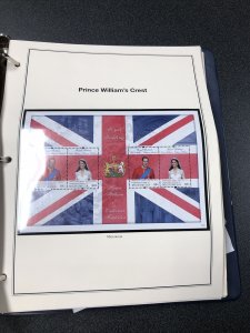 UK Prince William & Catherine Stamp Collection In Album 