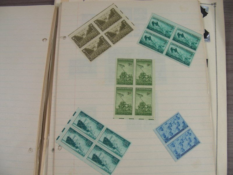 US, 100s of Stamps & a few Covers  mostly hinged on pages