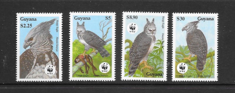 BIRDS - GUYANA #2241-4  WWF  MNH