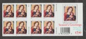 U.S. Scott Scott #3820a Madonna & Child Stamp - Mint NH Booklet Pane