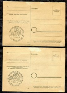 p695 - GERMANY French Occupation WURTTEMBERG 1948 Set of 14 on Two Postal Cards