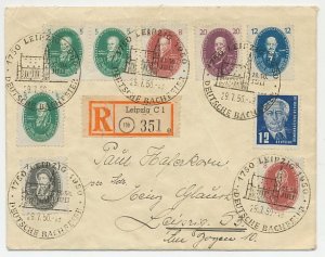 Registered cover / Postmark Germany / DDR 1950 Bach - Scientists