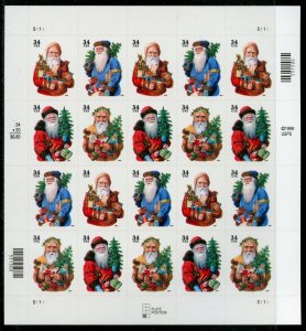 US Scott 3537-40 Santa Claus Pane of 20 Mint