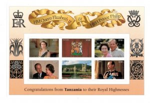 Tanzania 1997 - Queen Elizabeth 50th Wedding Anniversary - Sheet of 6 - MNH