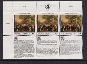 United Nations Vienna  #150   MNH 1993 human rights 5th series  strip of three