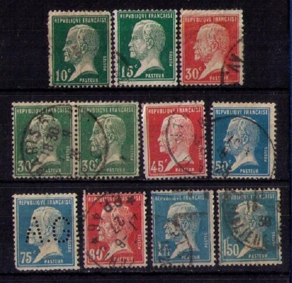 FRANCE 1923-1926 Used Sc 185-196 Louis Pasteur Not A Complete Set F-VF