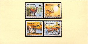 Botswana WWF World Wild Fund for Nature MNH stamps Red Lechwe antelope