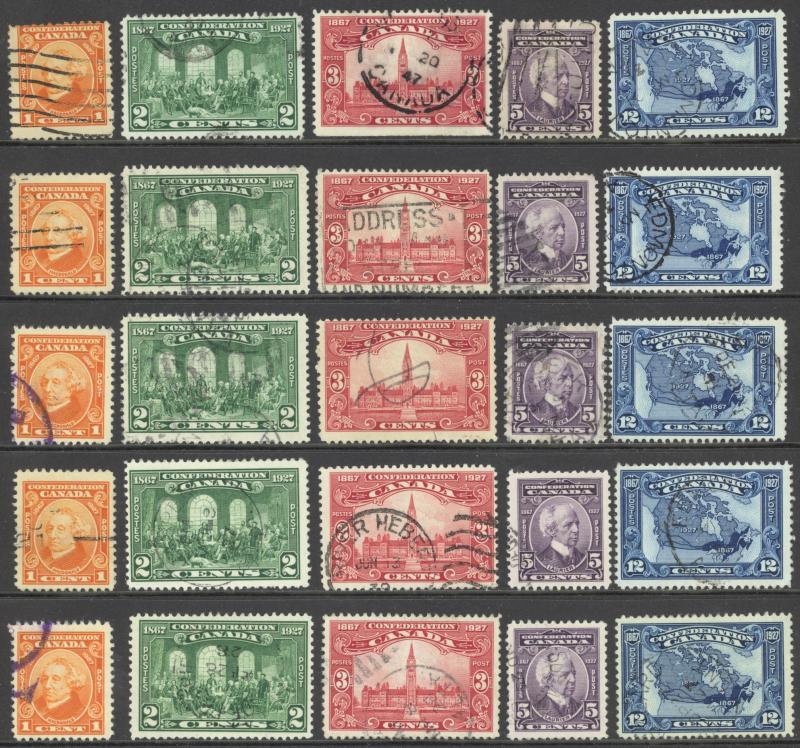 Canada Sc# 141-145 Used Lot/10 sets 1927 60 Anniversary/Confederation