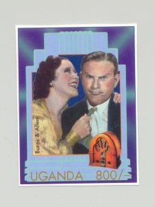 Uganda #1419 Burns & Allen, Radio Stars 1v Imperf Chromalin Proof