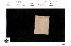 United States Postage Stamp, #212 Mint No Gum, 1887 Franklin